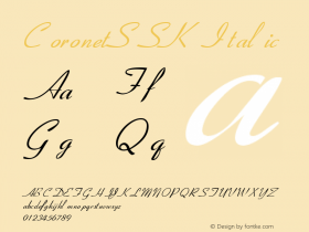 CoronetSSK Italic Macromedia Fontographer 4.1 8/2/95 Font Sample