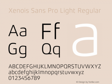 Xenois Sans Pro Light Regular Version 1.00图片样张