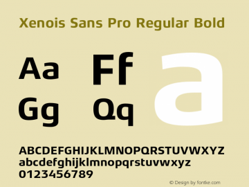 Xenois Sans Pro Regular Bold Version 1.00图片样张