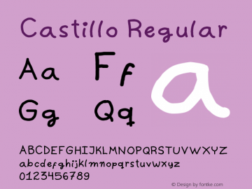 Castillo Regular Version 1.3 - Octubre 2012 Font Sample