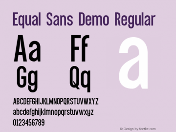 Equal Sans Demo Regular Version 1.000 Font Sample