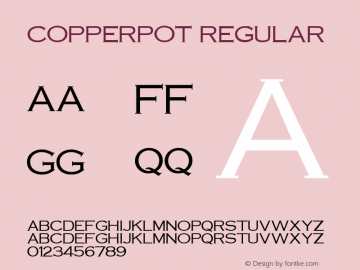 CopperPot Regular v1.0c Font Sample