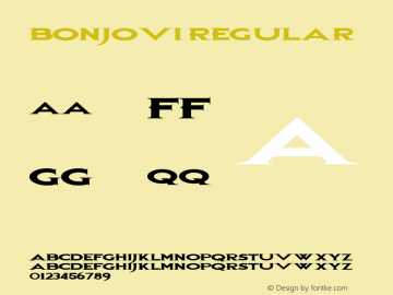 BonJovi Regular Macromedia Fontographer 4.1 6/19/96图片样张