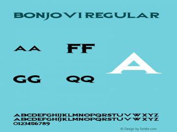 BonJovi Regular Macromedia Fontographer 4.1 6/19/96 Font Sample