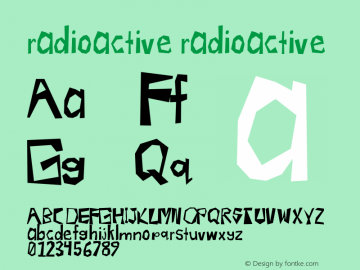 radioactive radioactive 1.0 Font Sample