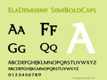 ElaDemiserif SemiBoldCaps Macromedia Fontographer 4.1.5 11.10.2005图片样张