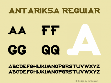 antariksa Regular Version 1.00 October 11, 2012, initial release Font Sample