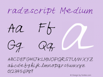 radzscript Medium Version 001.000图片样张