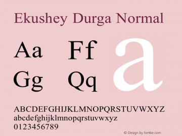 Ekushey Durga Normal 0.0.2 Font Sample