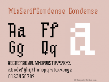 MixSerifCondense Condense Version 001.000图片样张