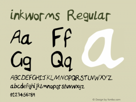 inkworms Regular Version 001.000 Font Sample