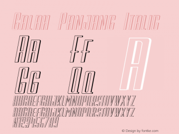 Galah Panjang Italic Version 001.000图片样张