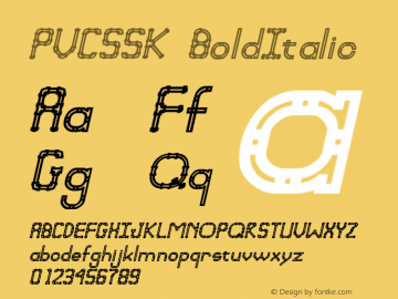 PVCSSK BoldItalic Macromedia Fontographer 4.1 8/13/95 Font Sample