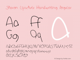 Sharon Lipschutz Handwriting Regular Version 1.000 Font Sample