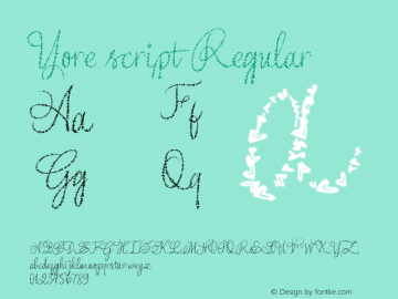 Yore script Regular Version 1.00 September 21, 2012, initial release图片样张