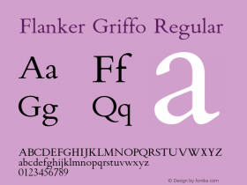 Flanker Griffo Regular Version 3.100 Font Sample