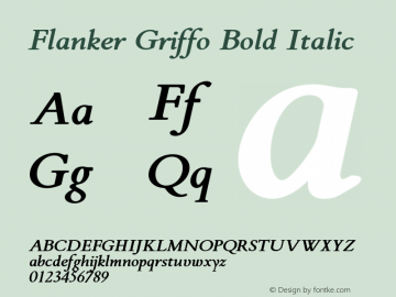 Flanker Griffo Bold Italic Version 3.100图片样张