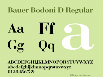 Bauer Bodoni D Regular Version 001.005图片样张