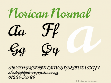 Norican Normal 1.002 Font Sample