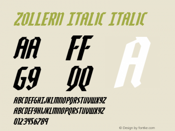 Zollern Italic Italic Version 1.0; 2012图片样张