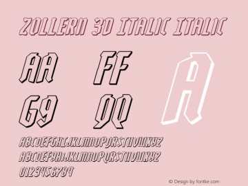 Zollern 3D Italic Italic Version 1.0; 2012图片样张