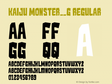 Kaiju Monster__G Regular Ver.1 Gomarice Font  2012/10/08图片样张