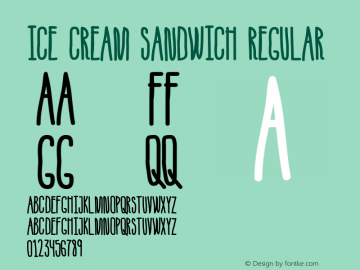 Ice Cream Sandwich Regular Version 1.000;PS 001.001;hotconv 1.0.56 Font Sample