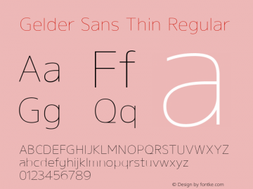 Gelder Sans Thin Regular Version 1.003图片样张