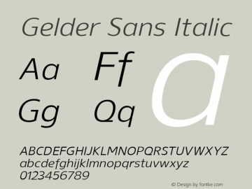 Gelder Sans Italic Version 1.003图片样张