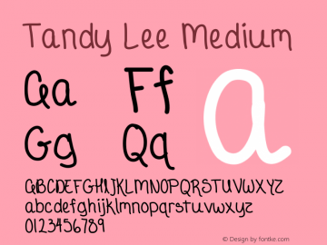 Tandy Lee Medium Version 001.000 Font Sample