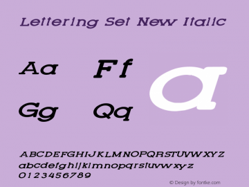 Lettering Set New Italic Version 1.00 October 28, 2012, initial release Font Sample
