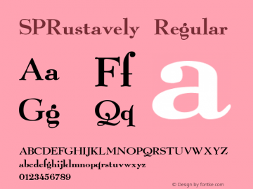 SPRustavely Regular 001.000 Font Sample