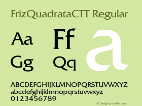 FrizQuadrataCTT Regular TrueType Maker version 3.00.00 Font Sample