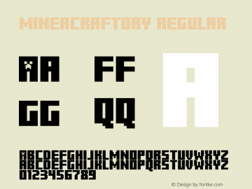 Minercraftory Regular v1.1 - 10/29/2012 Font Sample