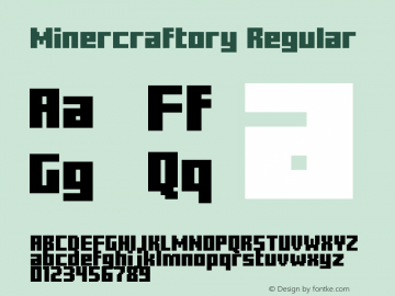 Minercraftory Regular v1.3 - 11/8/2012 Font Sample