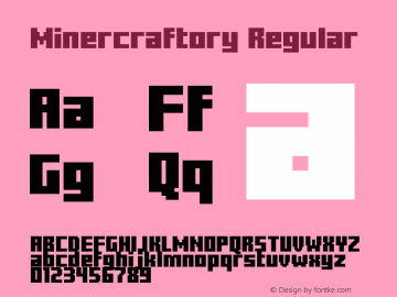 Minercraftory Regular v1.35 - 2/6/2013 Font Sample