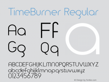 TimeBurner Regular Version 1.001 2012 Font Sample