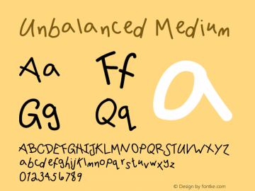 Unbalanced Medium Version 001.000 Font Sample