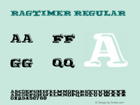 Ragtimer Regular Version 1.00 August 6, 2012, initial release图片样张