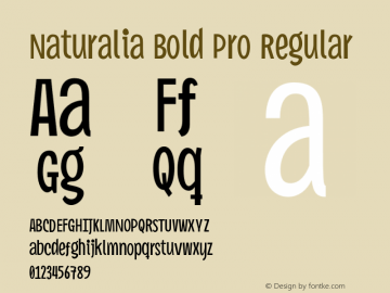 Naturalia Bold Pro Regular Version 1.000 Font Sample