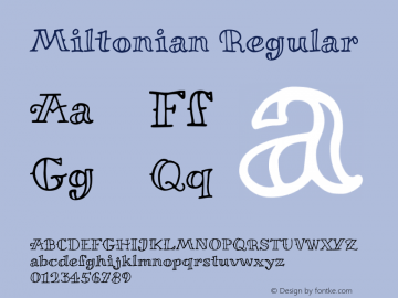 Miltonian Regular Version 1.005 Font Sample
