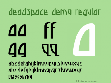 Deadspace DEMO Regular Version 1.000 Font Sample