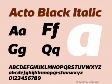 Acto Black Italic Version 1.000图片样张