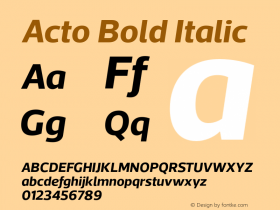 Acto Bold Italic Version 1.000图片样张