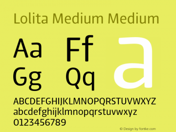 Lolita Medium Medium 1.000 Font Sample