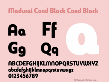Madurai Cond Black Cond Black Version 1.000 Font Sample