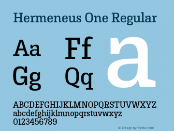 Hermeneus One Regular Version 1.001; ttfautohint (v0.8) -G 200 -r 50 Font Sample