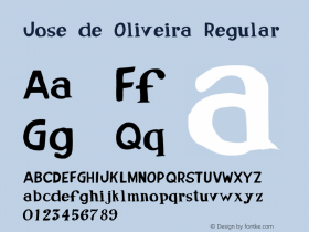 Jose de Oliveira Regular Version 0.7 Font Sample