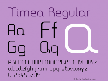 Timea Regular Version 1.000 Font Sample