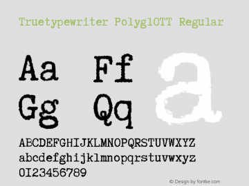 Truetypewriter PolyglOTT Regular Version 2.41 Font Sample
